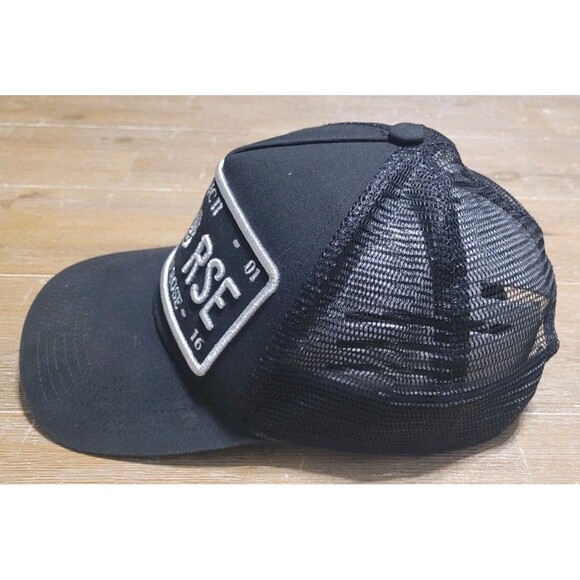 Christian Rose| CR004 Iconic II Trucker Mesh Baseball Cap - Black & Silver Hat - Picture 2 of 6